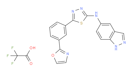 1H-Indazol-5-amine, N-[5-[3-(2-oxazolyl)phenyl]-1,3,4-thiadiazol-2-yl]-, 2,2,2-trifluoroacetate (1:1) (ACI)