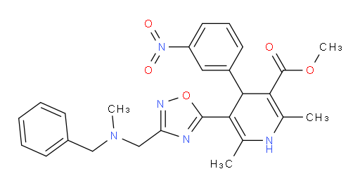 Methyl 1,4-dihydro-2,6-dimethyl-5-[3-[[methyl(phenylmethyl)amino]methyl]-1,2,4-oxadiazol-5-yl]-4-(3-nitrophenyl)-3-pyridinecarboxylate (ACI)
