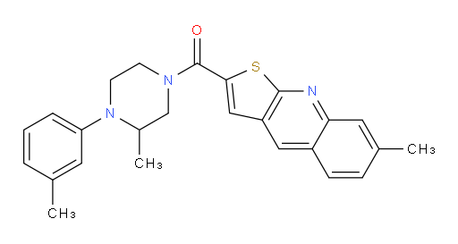 [3-Methyl-4-(3-methylphenyl)-1-piperazinyl](7-methylthieno[2,3-b]quinolin-2-yl)methanone (ACI)