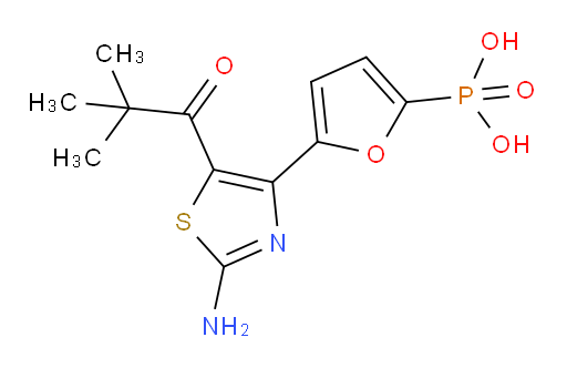 P-[5-[2-Amino-5-(2,2-dimethyl-1-oxopropyl)-4-thiazolyl]-2-furanyl]phosphonic acid (ACI)