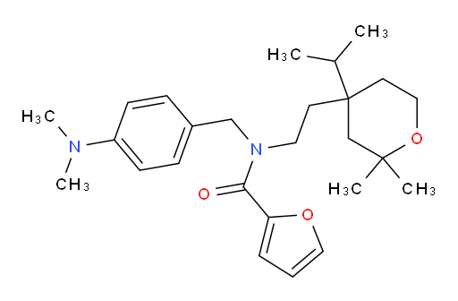 2-Furancarboxamide, N-[[4-(dimethylamino)phenyl]methyl]-N-[2-[tetrahydro-2,2-dimethyl-4-(1-methylethyl)-2H-pyran-4-yl]ethyl]- (ACI)