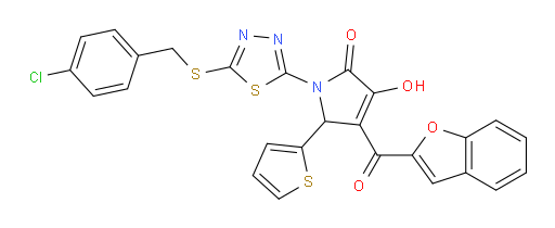 4-(2-Benzofuranylcarbonyl)-1-[5-[[(4-chlorophenyl)methyl]thio]-1,3,4-thiadiazol-2-yl]-1,5-dihydro-3-hydroxy-5-(2-thienyl)-2H-pyrrol-2-one (ACI)