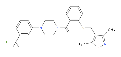 [2-[[(3,5-Dimethyl-4-isoxazolyl)methyl]thio]phenyl][4-[3-(trifluoromethyl)phenyl]-1-piperazinyl]methanone (ACI)
