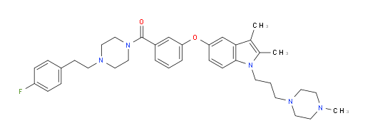 [3-[[2,3-Dimethyl-1-[3-(4-methyl-1-piperazinyl)propyl]-1H-indol-5-yl]oxy]phenyl][4-[2-(4-fluorophenyl)ethyl]-1-piperazinyl]methanone (ACI)
