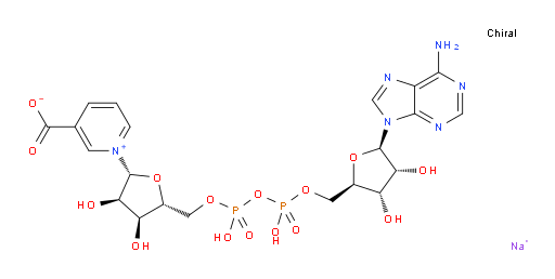 Adenosine 5′-(trihydrogen diphosphate), P′→5′-ester with 3-carboxy-1-β-D-ribofuranosylpyridinium inner salt, monosodium salt (9CI)