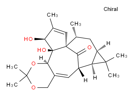(6R,6aR,7aR,9R,9aS,12S,12aR,12bR)-6,6a,7a,8,9,12,12a,12b-Octahydro-12,12a-dihydroxy-2,2,7,7,9,11-hexamethyl-7H-6,9a-methano-4H-cyclopenta[9,10]cyclopropa[5,6]cyclodeca[1,2-d]-1,3-dioxin-13-one (ACI)
