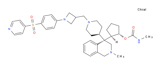 Cyclopentanol, 2-[(4R)-1,2,3,4-tetrahydro-2-methyl-4-[1-[[1-[4-(4-pyridinylsulfonyl)phenyl]-3-azetidinyl]methyl]-4-piperidinyl]-4-isoquinolinyl]-, 1-N-methylcarbamate, (1R,2S)-rel- (ACI)