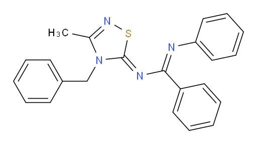 N-[3-Methyl-4-(phenylmethyl)-1,2,4-thiadiazol-5(4H)-ylidene]-N′-phenylbenzenecarboximidamide (ACI)