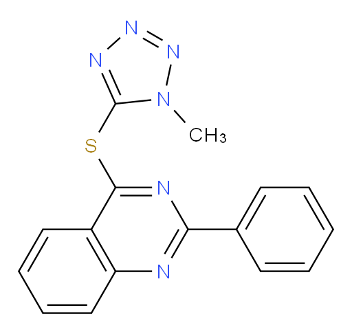 4-[(1-Methyl-1H-tetrazol-5-yl)thio]-2-phenylquinazoline (ACI)