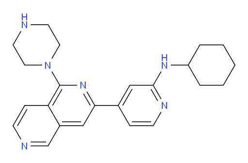 N-Cyclohexyl-4-[1-(1-piperazinyl)-2,6-naphthyridin-3-yl]-2-pyridinamine (ACI)