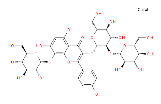 3-[(2-O-β-D-Glucopyranosyl-β-D-glucopyranosyl)oxy]-8-(β-D-glucopyranosyloxy)-5,7-dihydroxy-2-(4-hydroxyphenyl)-4H-1-benzopyran-4-one (ACI)