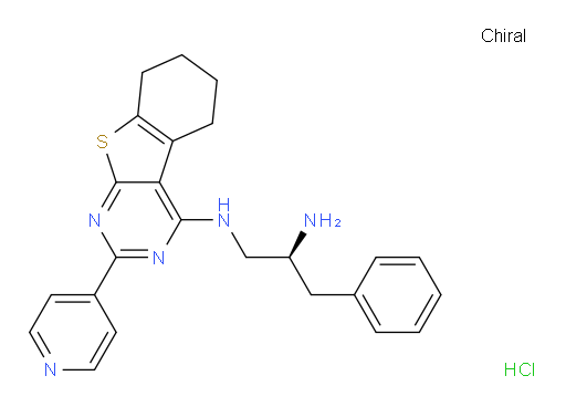 1,2-Propanediamine, 3-phenyl-N1-[5,6,7,8-tetrahydro-2-(4-pyridinyl)[1]benzothieno[2,3-d]pyrimidin-4-yl]-, hydrochloride (1:2), (2S)- (ACI)