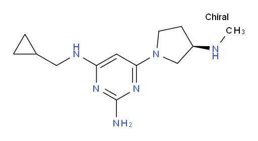 N4-(Cyclopropylmethyl)-6-[(3R)-3-(methylamino)-1-pyrrolidinyl]-2,4-pyrimidinediamine (ACI)