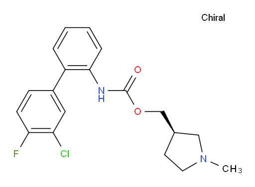 [(3R)-1-Methyl-3-pyrrolidinyl]methyl N-(3′-chloro-4′-fluoro[1,1′-biphenyl]-2-yl)carbamate (ACI)
