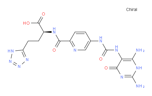 Glycine, N-[[5-[[[(2,4-diamino-1,6-dihydro-6-oxo-5-pyrimidinyl)amino]carbonyl]amino]-2-pyridinyl]carbonyl]-2-[2-(2H-tetrazol-5-yl)ethyl]-, (2S)- (ACI)