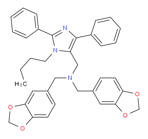 N,N-Bis(1,3-benzodioxol-5-ylmethyl)-1-butyl-2,4-diphenyl-1H-imidazole-5-methanamine (ACI)