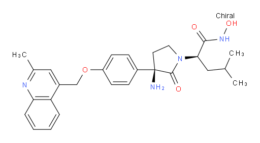 (αR,3R)-3-Amino-N-hydroxy-α-(2-methylpropyl)-3-[4-[(2-methyl-4-quinolinyl)methoxy]phenyl]-2-oxo-1-pyrrolidineacetamide (ACI)