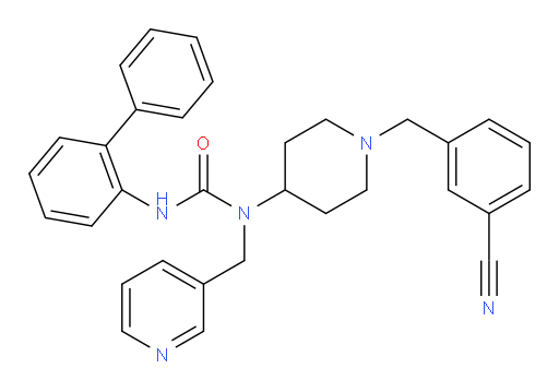 N′-[1,1′-Biphenyl]-2-yl-N-[1-[(3-cyanophenyl)methyl]-4-piperidinyl]-N-(3-pyridinylmethyl)urea (ACI)