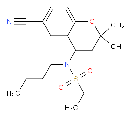 N-Butyl-N-(6-cyano-3,4-dihydro-2,2-dimethyl-2H-1-benzopyran-4-yl)ethanesulfonamide (ACI)