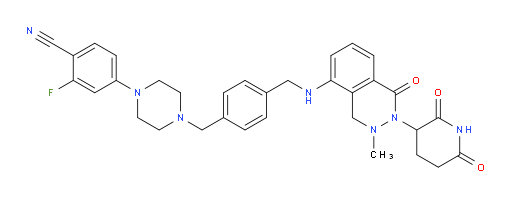 Benzonitrile, 4-[4-[[4-[[[2-(2,6-dioxo-3-piperidinyl)-1,2,3,4-tetrahydro-3-methyl-1-oxo-5-phthalazinyl]amino]methyl]phenyl]methyl]-1-piperazinyl]-2-fluoro- (ACI)