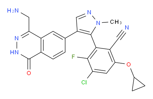 (2S)-2-[4-[4-(Aminomethyl)-1,2-dihydro-1-oxo-6-phthalazinyl]-1-methyl-1H-pyrazol-5-yl]-4-chloro-6-(cyclopropyloxy)-3-fluorobenzonitrile (ACI)