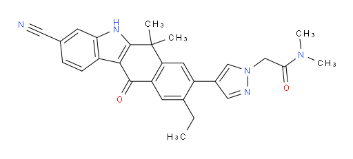 4-(3-Cyano-9-ethyl-6,11-dihydro-6,6-dimethyl-11-oxo-5H-benzo[b]carbazol-8-yl)-N,N-dimethyl-1H-pyrazole-1-acetamide (ACI)