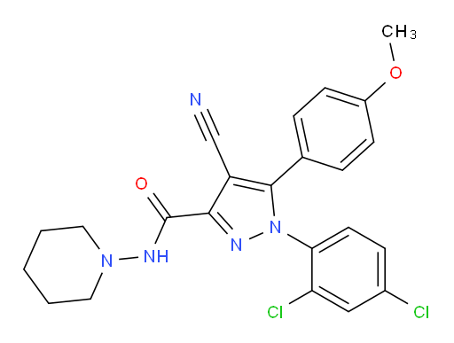 4-Cyano-1-(2,4-dichlorophenyl)-5-(4-methoxyphenyl)-N-1-piperidinyl-1H-pyrazole-3-carboxamide (ACI)