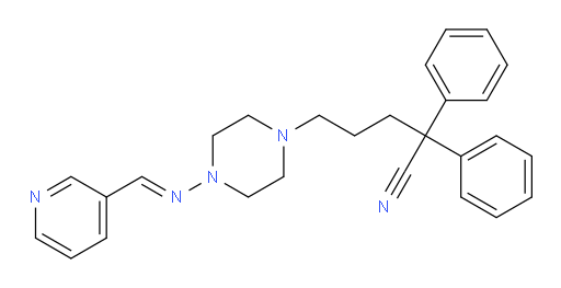 α,α-Diphenyl-4-[(3-pyridinylmethylene)amino]-1-piperazinepentanenitrile (ACI)