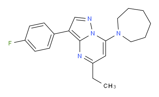 5-Ethyl-3-(4-fluorophenyl)-7-(hexahydro-1H-azepin-1-yl)pyrazolo[1,5-a]pyrimidine (ACI)