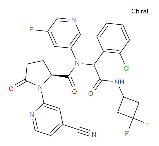 1-(4-Cyano-2-pyridinyl)-5-oxo-L-prolyl-2-(2-chlorophenyl)-N-(3,3-difluorocyclobutyl)-N2-(5-fluoro-3-pyridinyl)glycinamide (ACI)