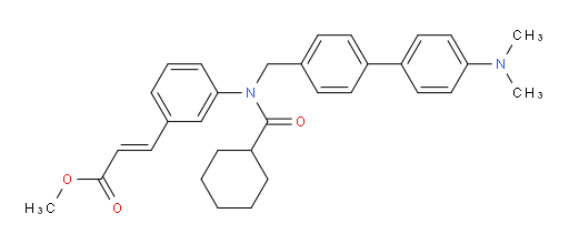 Methyl (2E)-3-[3-[(cyclohexylcarbonyl)[[4′-(dimethylamino)[1,1′-biphenyl]-4-yl]methyl]amino]phenyl]-2-propenoate (ACI)