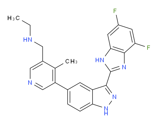 5-[3-(5,7-Difluoro-1H-benzimidazol-2-yl)-1H-indazol-5-yl]-N-ethyl-4-methyl-3-pyridinemethanamine (ACI)