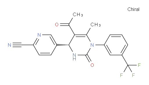 5-[(4R)-5-Acetyl-1,2,3,4-tetrahydro-6-methyl-2-oxo-1-[3-(trifluoromethyl)phenyl]-4-pyrimidinyl]-2-pyridinecarbonitrile (ACI)