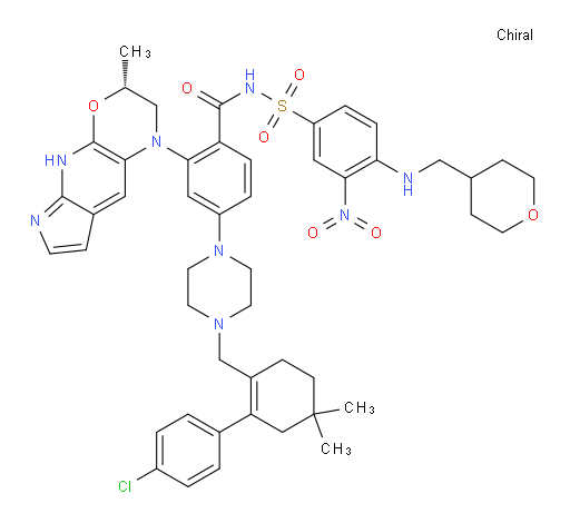 4-[4-[[2-(4-Chlorophenyl)-4,4-dimethyl-1-cyclohexen-1-yl]methyl]-1-piperazinyl]-2-[(3R)-2,3-dihydro-3-methylpyrrolo[3′,2′:5,6]pyrido[2,3-b][1,4]oxazin-1(6H)-yl]-N-[[3-nitro-4-[[(tetrahydro-2H-pyran-4-yl)methyl]amino]phenyl]sulfonyl]benzamide (ACI)