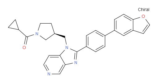 [(3S)-3-[[2-[4-(5-Benzofuranyl)phenyl]-1H-imidazo[4,5-c]pyridin-1-yl]methyl]-1-pyrrolidinyl]cyclopropylmethanone (ACI)