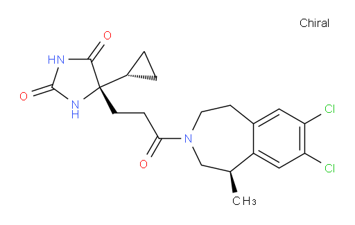 (5S)-5-Cyclopropyl-5-[3-[(1R)-7,8-dichloro-1,2,4,5-tetrahydro-1-methyl-3H-3-benzazepin-3-yl]-3-oxopropyl]-2,4-imidazolidinedione (ACI)