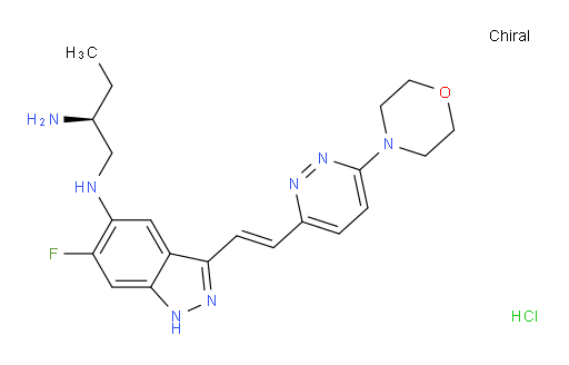 1,2-Butanediamine, N1-[6-fluoro-3-[(1E)-2-[6-(4-morpholinyl)-3-pyridazinyl]ethenyl]-1H-indazol-5-yl]-, hydrochloride (1:1), (2S)- (ACI)
