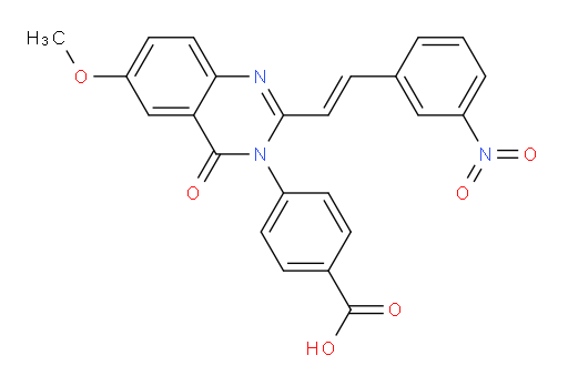 4-[6-Methoxy-2-[(1E)-2-(3-nitrophenyl)ethenyl]-4-oxo-3(4H)-quinazolinyl]benzoic acid (ACI)