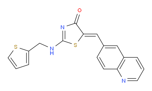 (5Z)-5-(6-Quinolinylmethylene)-2-[(2-thienylmethyl)amino]-4(5H)-thiazolone (ACI)