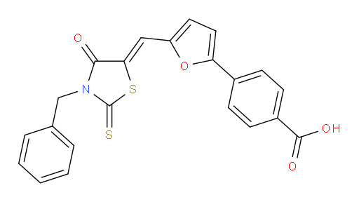 4-[5-[(Z)-[4-Oxo-3-(phenylmethyl)-2-thioxo-5-thiazolidinylidene]methyl]-2-furanyl]benzoic acid (ACI)