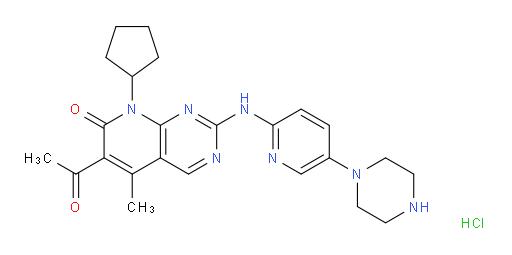 Pyrido[2,3-d]pyrimidin-7(8H)-one, 6-acetyl-8-cyclopentyl-5-methyl-2-[[5-(1-piperazinyl)-2-pyridinyl]amino]-, hydrochloride (1:1)