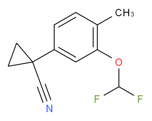 1-[3-(difluoromethoxy)-4-methylphenyl]cyclopropane-1-carbonitrile