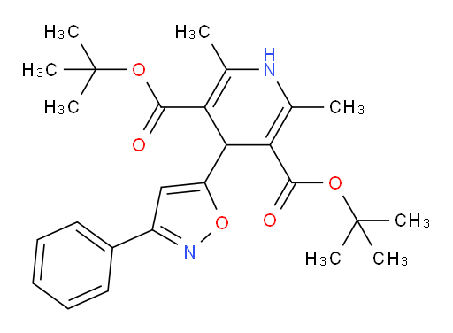 3,5-di-tert-butyl 2,6-dimethyl-4-(3-phenyl-1,2-oxazol-5-yl)-1,4-dihydropyridine-3,5-dicarboxylate