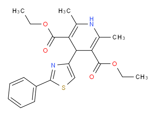 3,5-diethyl 2,6-dimethyl-4-(2-phenyl-1,3-thiazol-4-yl)-1,4-dihydropyridine-3,5-dicarboxylate