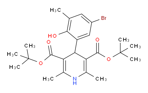 3,5-di-tert-butyl 4-(5-bromo-2-hydroxy-3-methylphenyl)-2,6-dimethyl-1,4-dihydropyridine-3,5-dicarboxylate