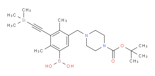 [5-({4-[(tert-butoxy)carbonyl]piperazin-1-yl}methyl)-2,4-dimethyl-3-[2-(trimethylsilyl)ethynyl]phenyl]boronic acid
