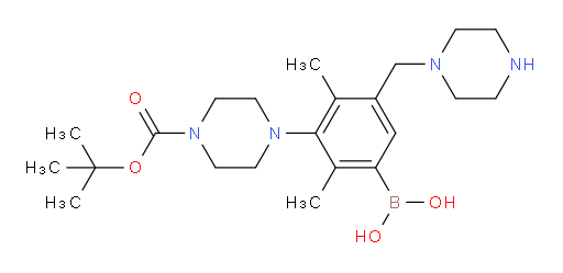 (3-{4-[(tert-butoxy)carbonyl]piperazin-1-yl}-2,4-dimethyl-5-[(piperazin-1-yl)methyl]phenyl)boronic acid
