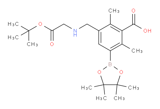 3-({[2-(tert-butoxy)-2-oxoethyl]amino}methyl)-2,6-dimethyl-5-(4,4,5,5-tetramethyl-1,3,2-dioxaborolan-2-yl)benzoic acid