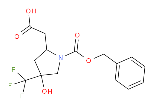 2-{1-[(benzyloxy)carbonyl]-4-hydroxy-4-(trifluoromethyl)pyrrolidin-2-yl}acetic acid