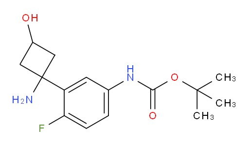 tert-butyl N-[3-(1-amino-3-hydroxycyclobutyl)-4-fluorophenyl]carbamate